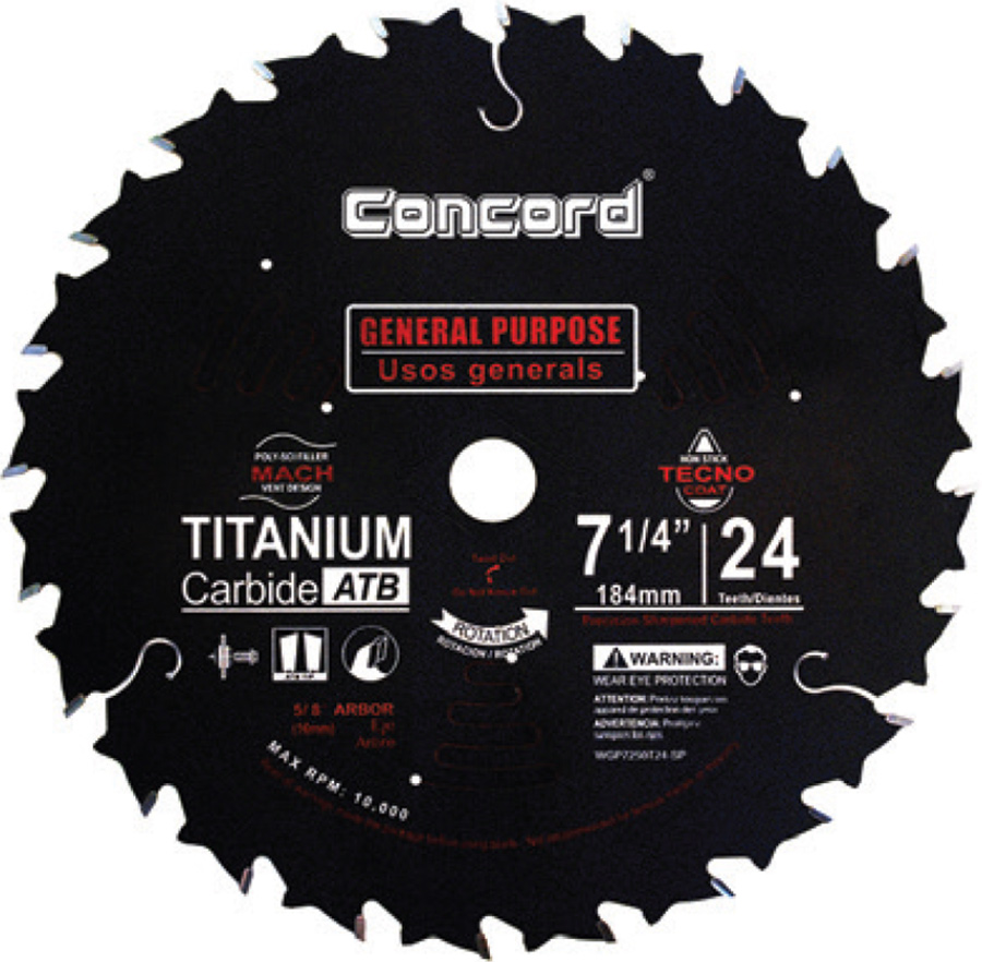 a full line of carbide-tipped circular saw blades