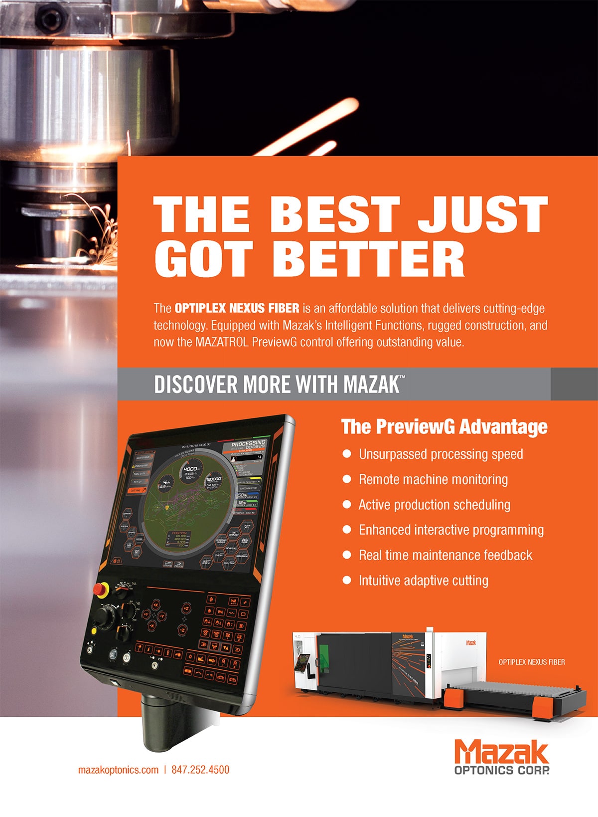 Mazak Optonics Corp. Advertisement 