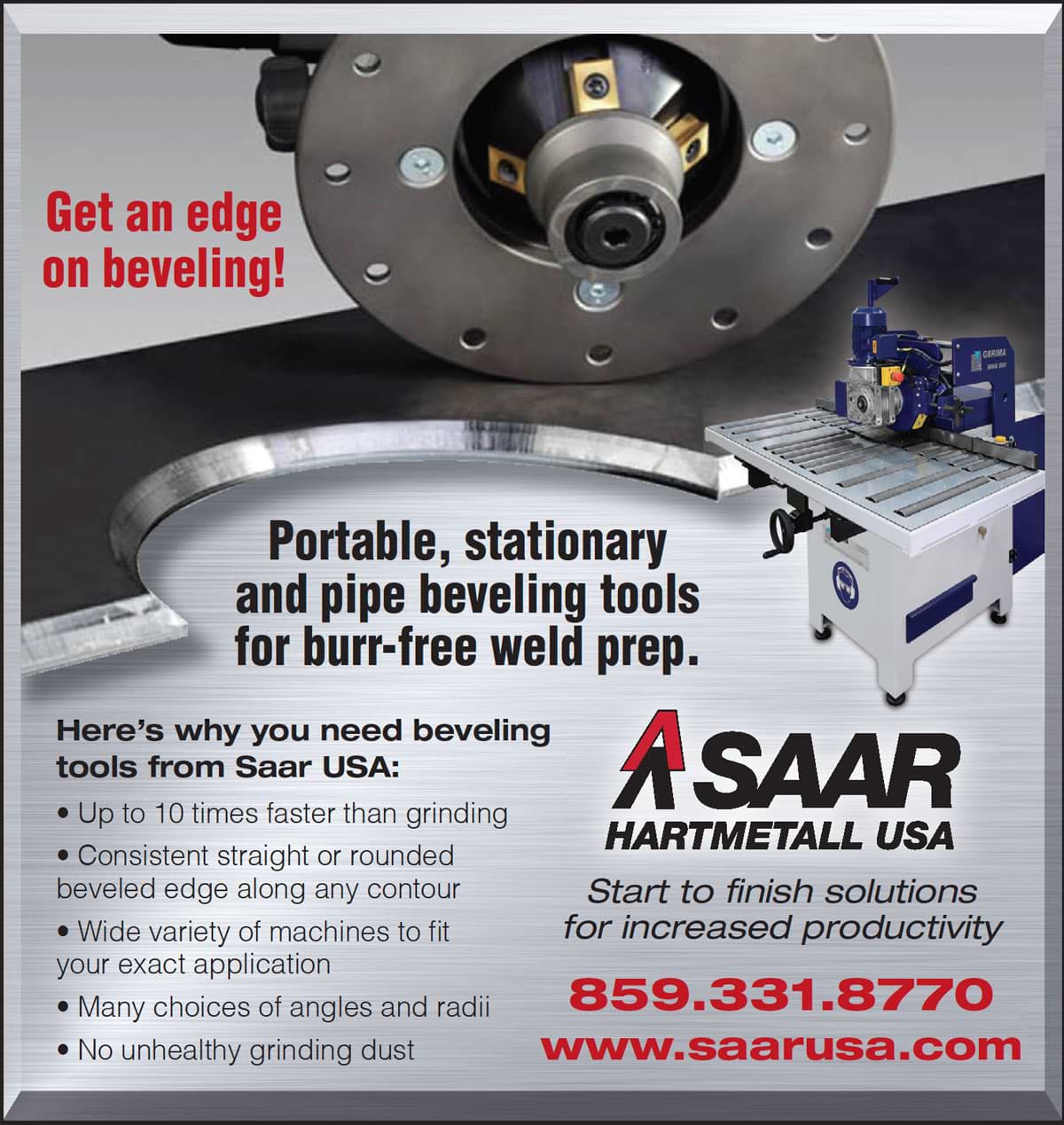 SAAR Hartmetall USA Advertisement