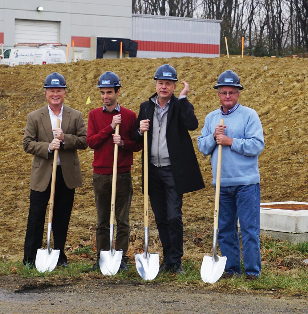 The executive team marks the significance of breaking ground for the new Salvagnini America Campus