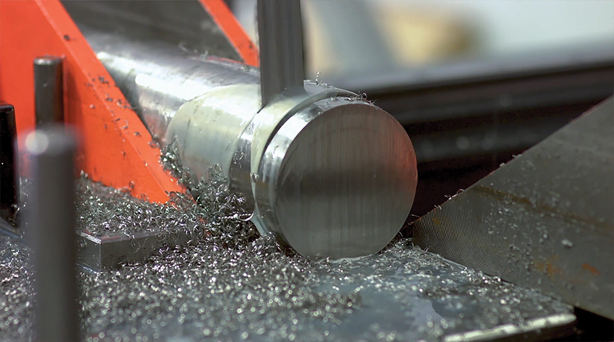 304 stainless steel being cut at opposing 6-degree angles