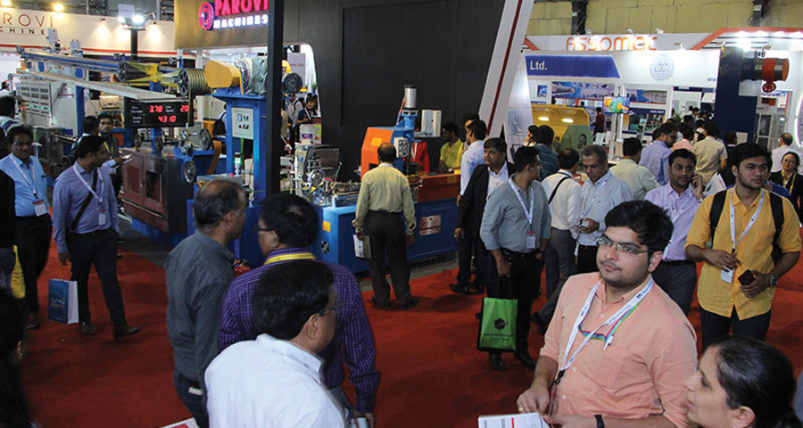 Busy trade fair in session