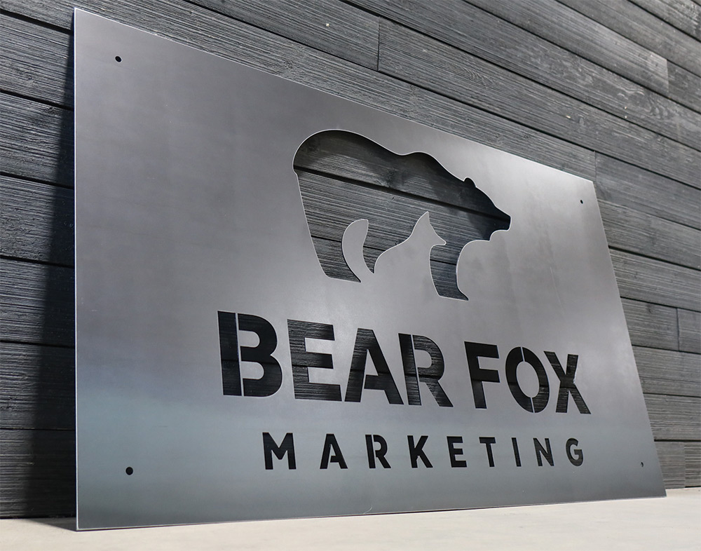 Foster Weld Bear Fox Marketing sign