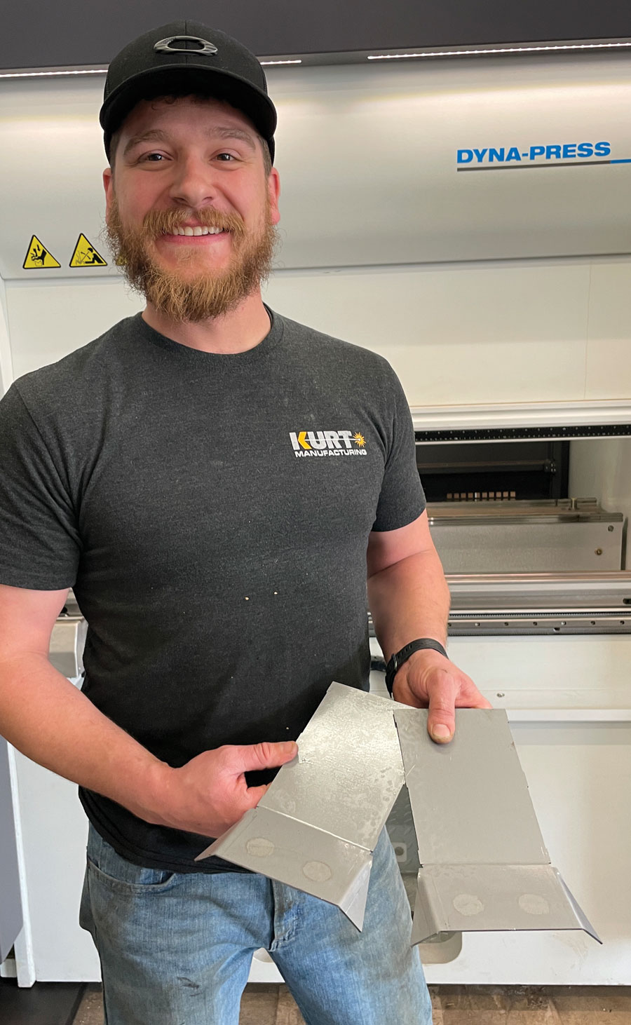 Production Manager Tucker Smart achieves consistent part accuracy with the Dyna-Cell’s Easy-Form Laser adaptive bending system