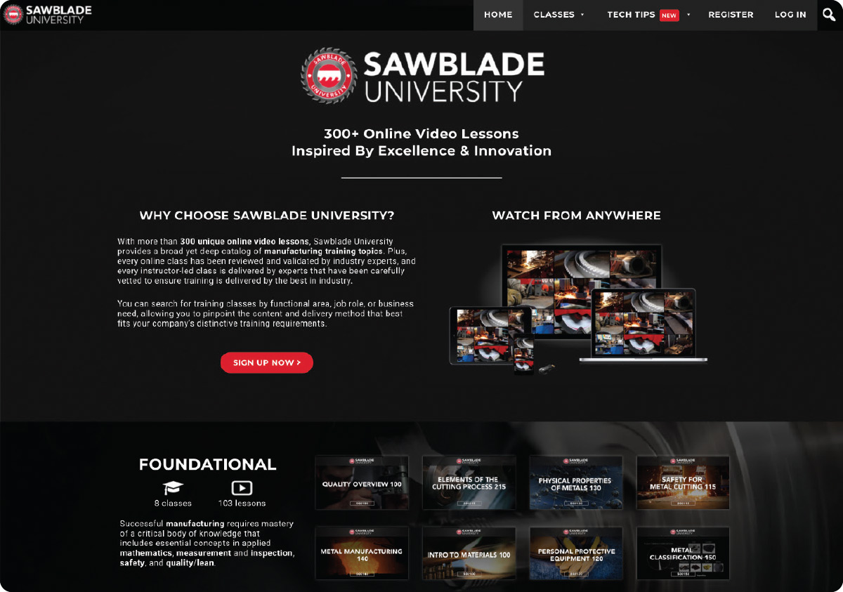 Sawblade University moves the reference library to video